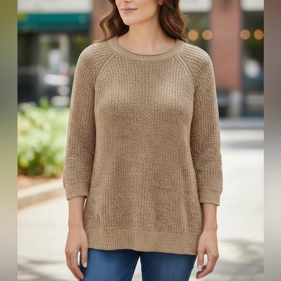 Beige Crew Neck Sweater - Picture 1 of 7